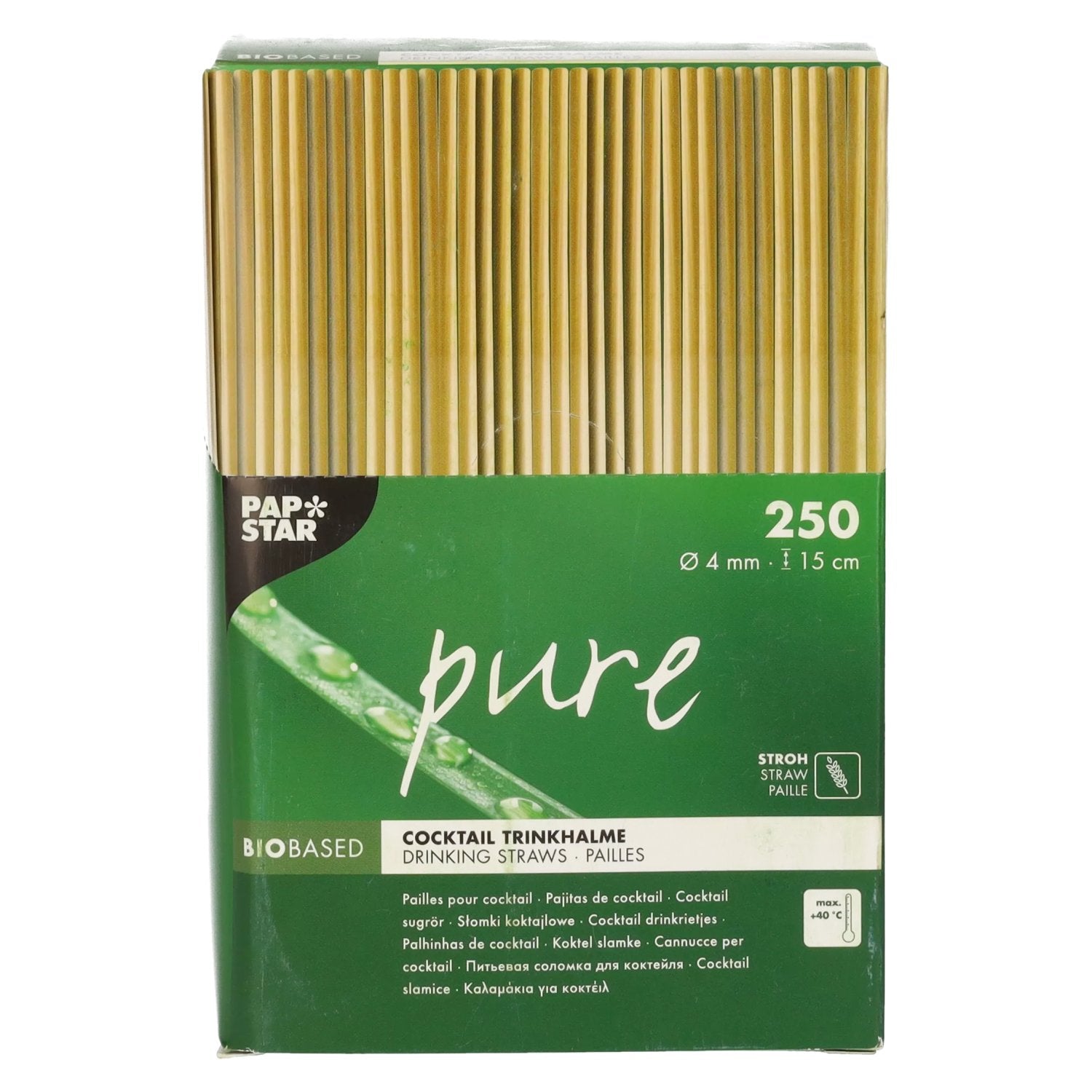 Bio-Strohhalme aus Stroh 15 cm 250 Stueck