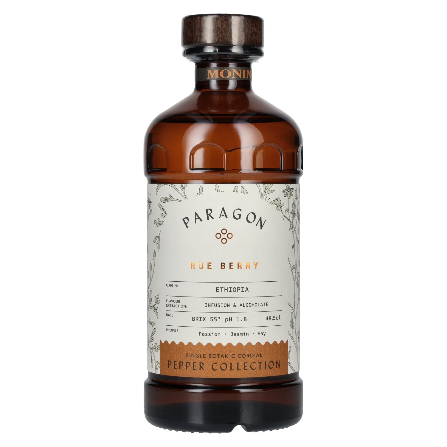 Monin Paragon RUE BERRY Single Botanic Cordial Pepper Collection 0,485l