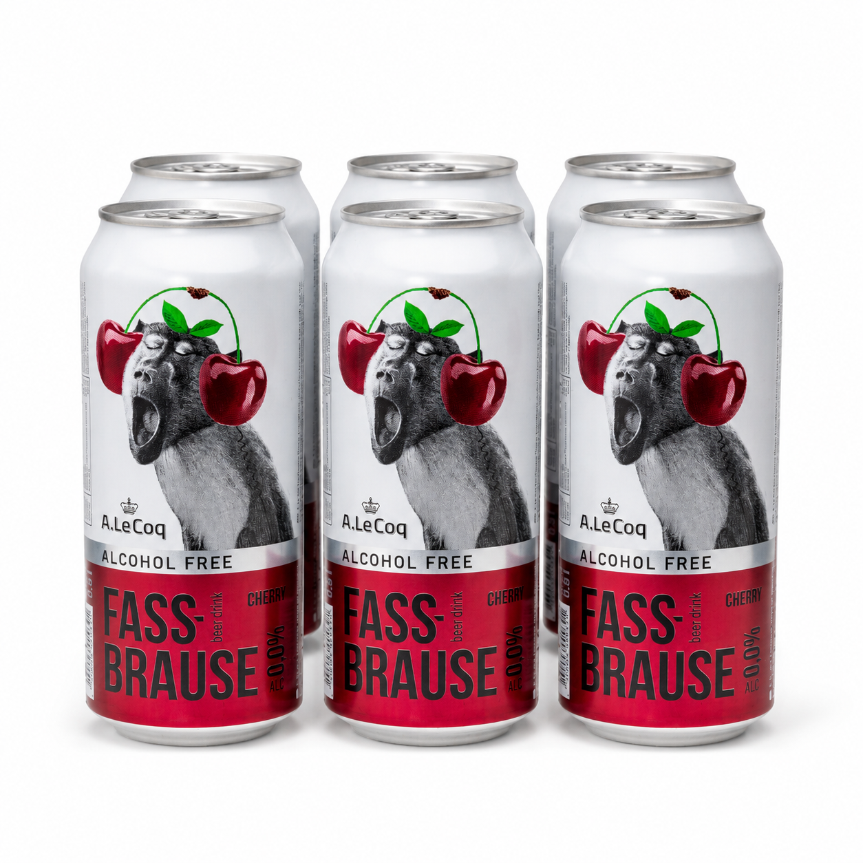 A.LE COQ Fassbrause Cherry non-alcoholic beer 500ml (pack 6 pcs)
