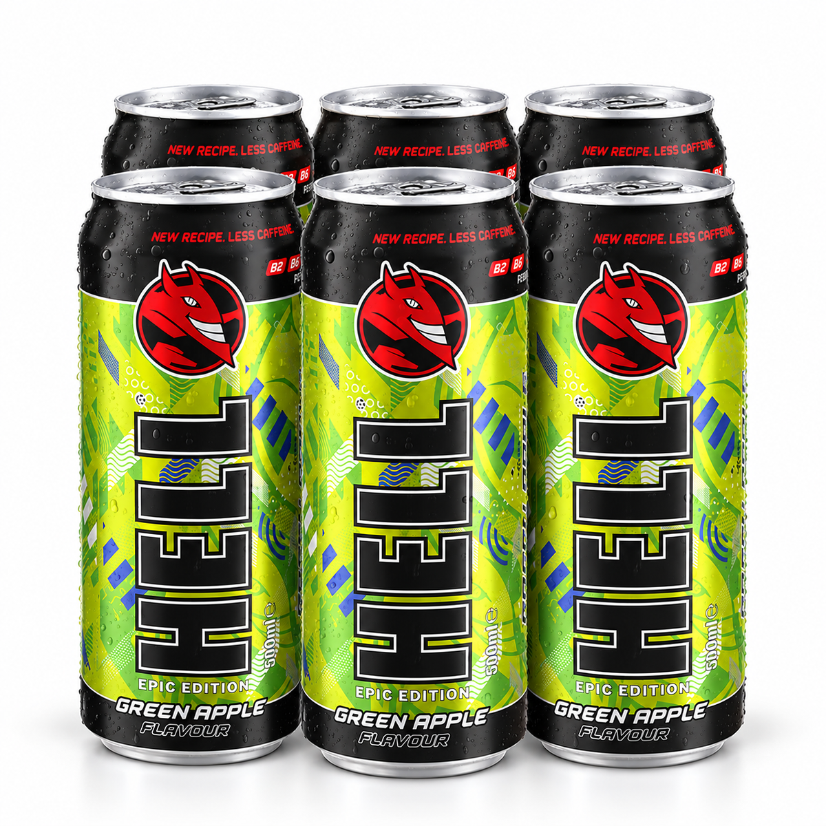 Hell Energy drink Green Apple 0.5L (pack of 6)
