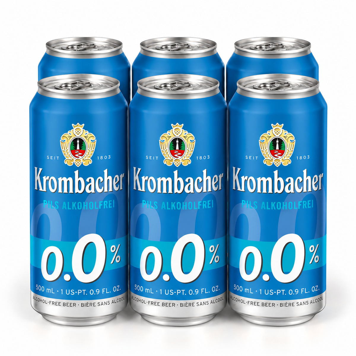 Krombacher Brauerei 0.0% Non-alcoholic beer 500ml (pack 6 pcs)