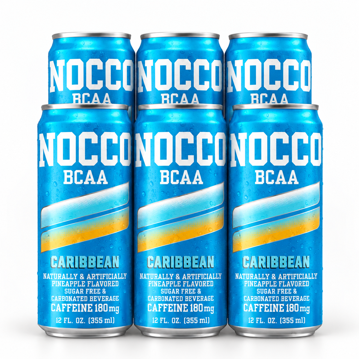 Nocco BCAA Caribbean refreshing carbonated drink 0.33L pack of 6 bottles
