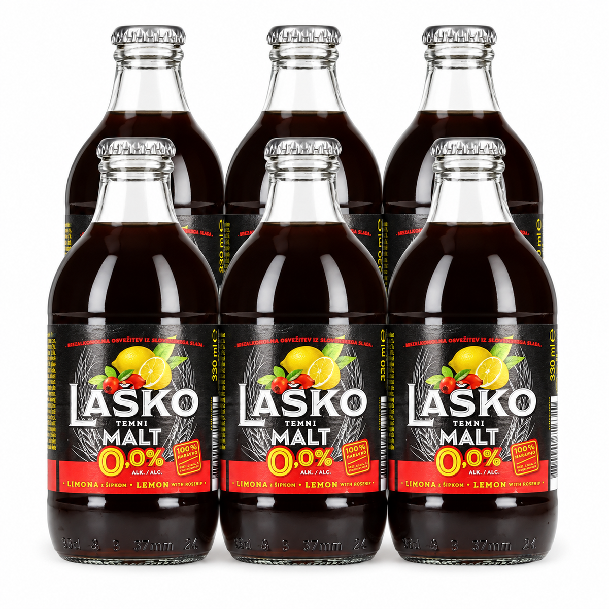 Non-alcoholic beer Laško Malt rosehip 0.33L (pack 6 pcs)