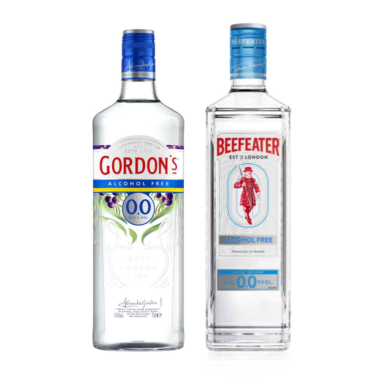Set of 2-bottle Beefeater alcohol free 0.0% and Gordon's alcohol free 0.0% 0,7l