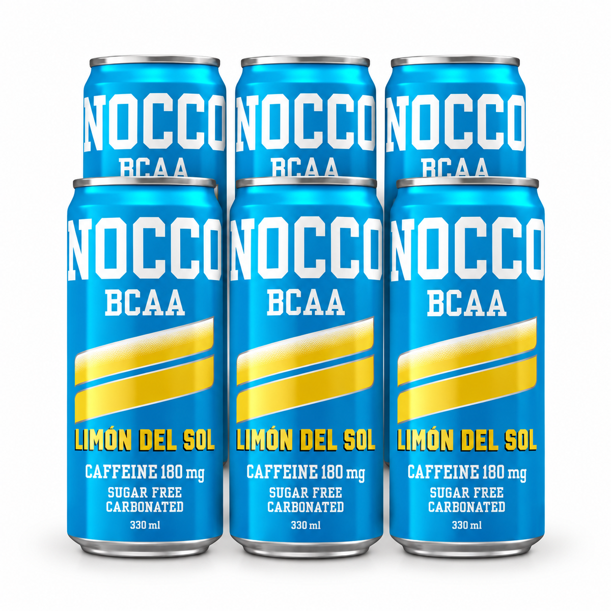 Nocco BCAA Limon Del Sol refreshing carbonated drink 0.33L pack of 6 bottles