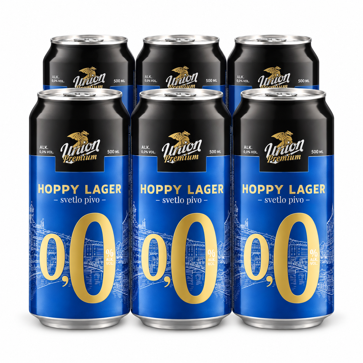 Union Premium Hoppy Lager Non alcoholic beer 0.5L pack 6 pcs