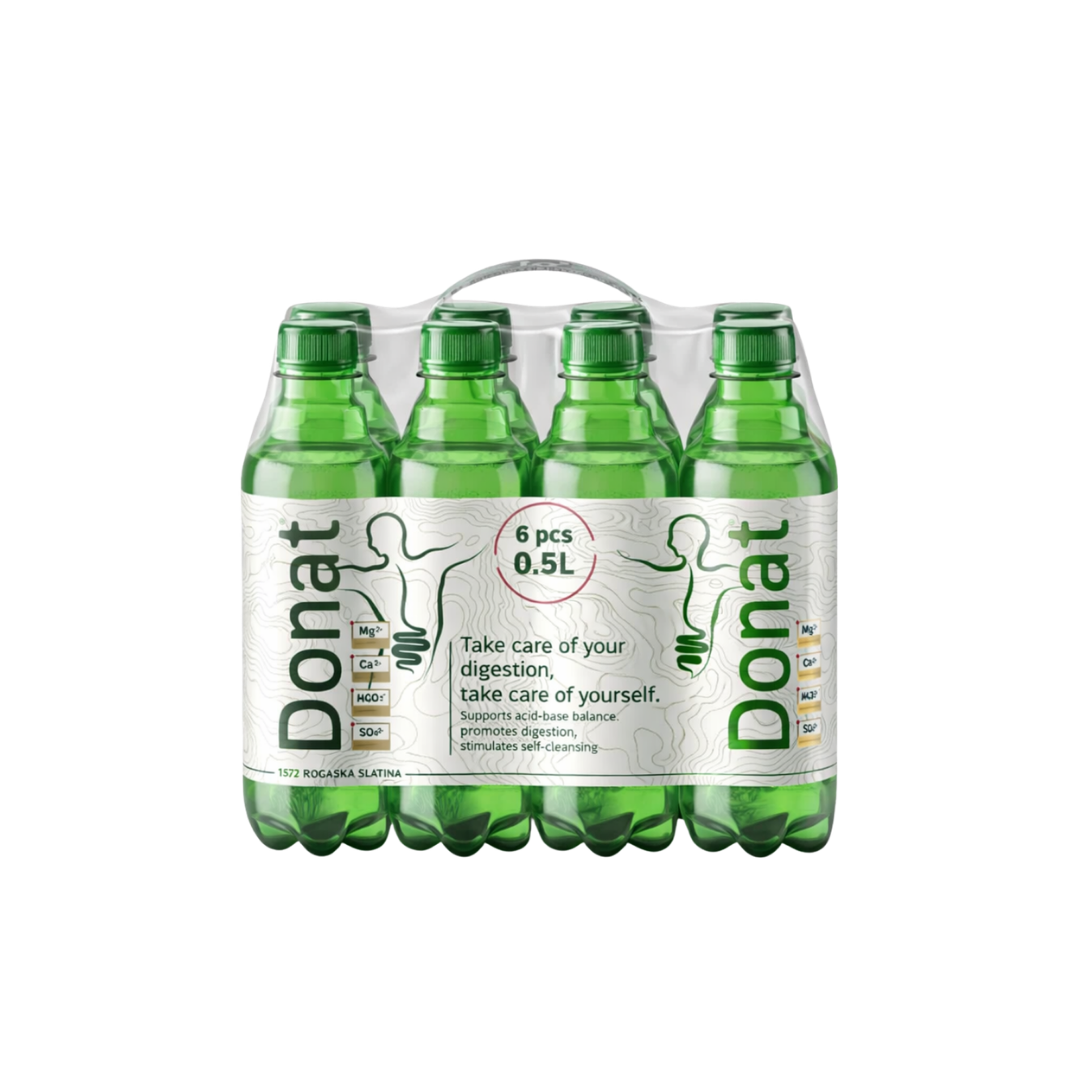 Natural mineral water Donat, 0.5L 6 bottles per pack