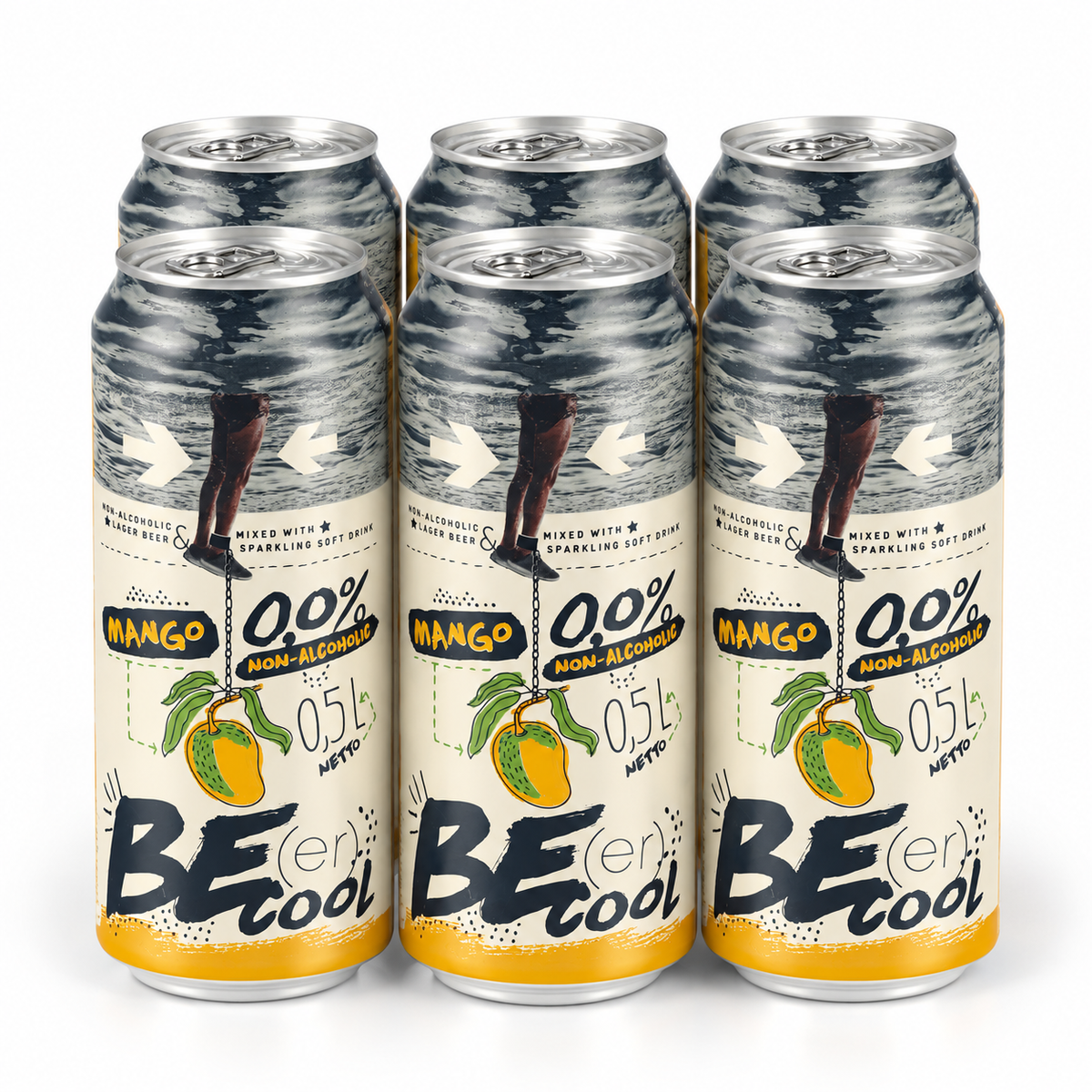 BE(er) Cool alcohol-free beer mango 500ml (pack 6 pcs)