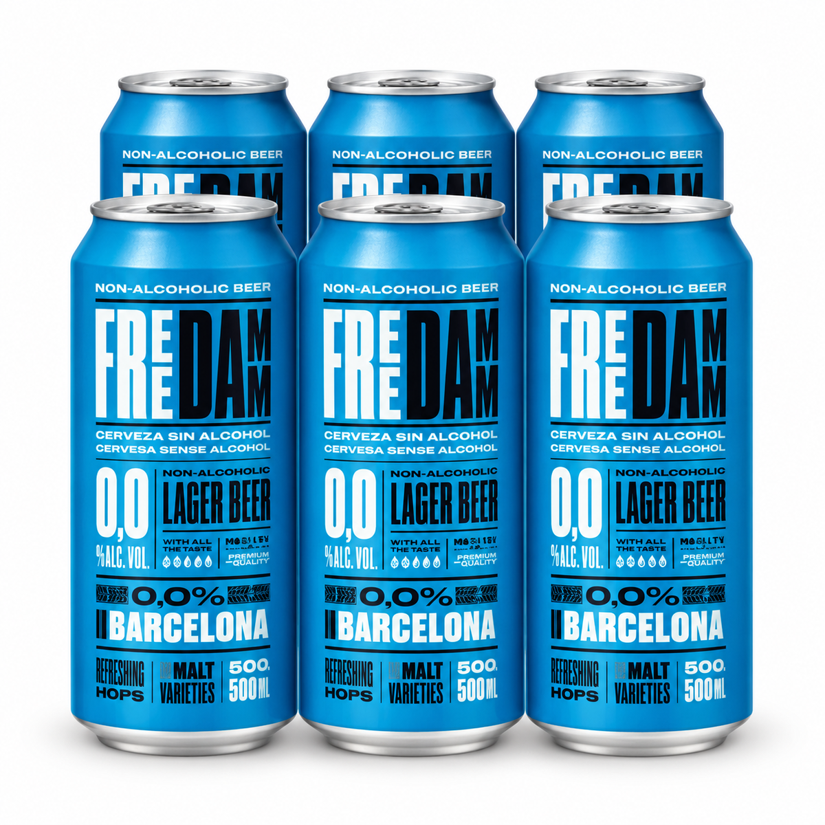 Free Damm Vol 0.0% non alcoholic beer 6x0.5L