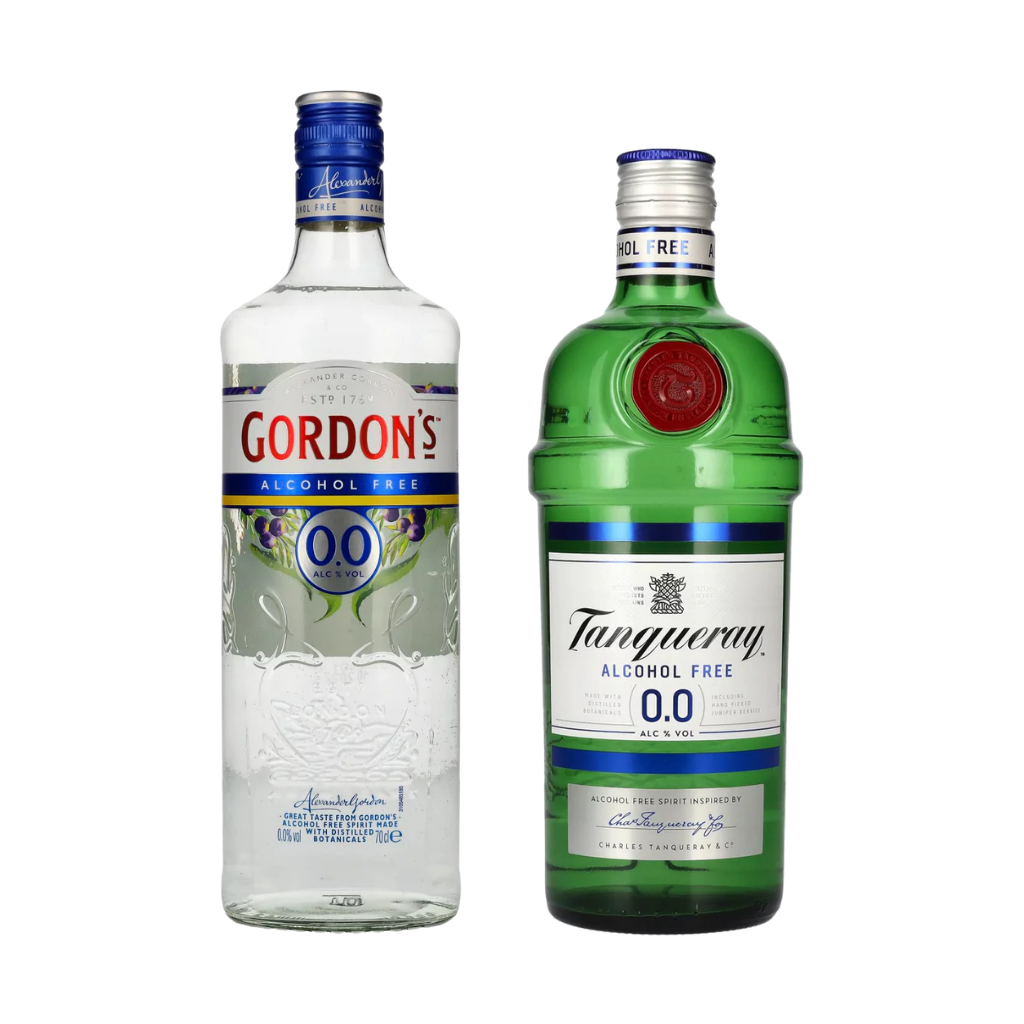 Set of 2-bottle Tanqueray alcohol free 0.0% 0,7l & Gordon's alcohol free 0.0% 0,7l
