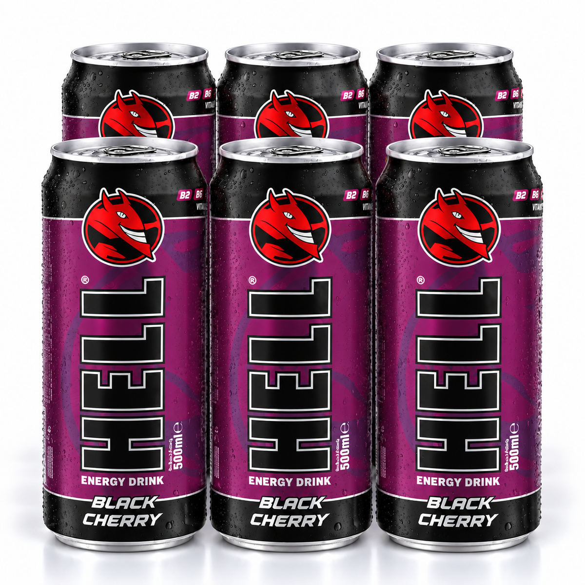 HELL Black Cherry energy drink 0.5L (pack of 6)
