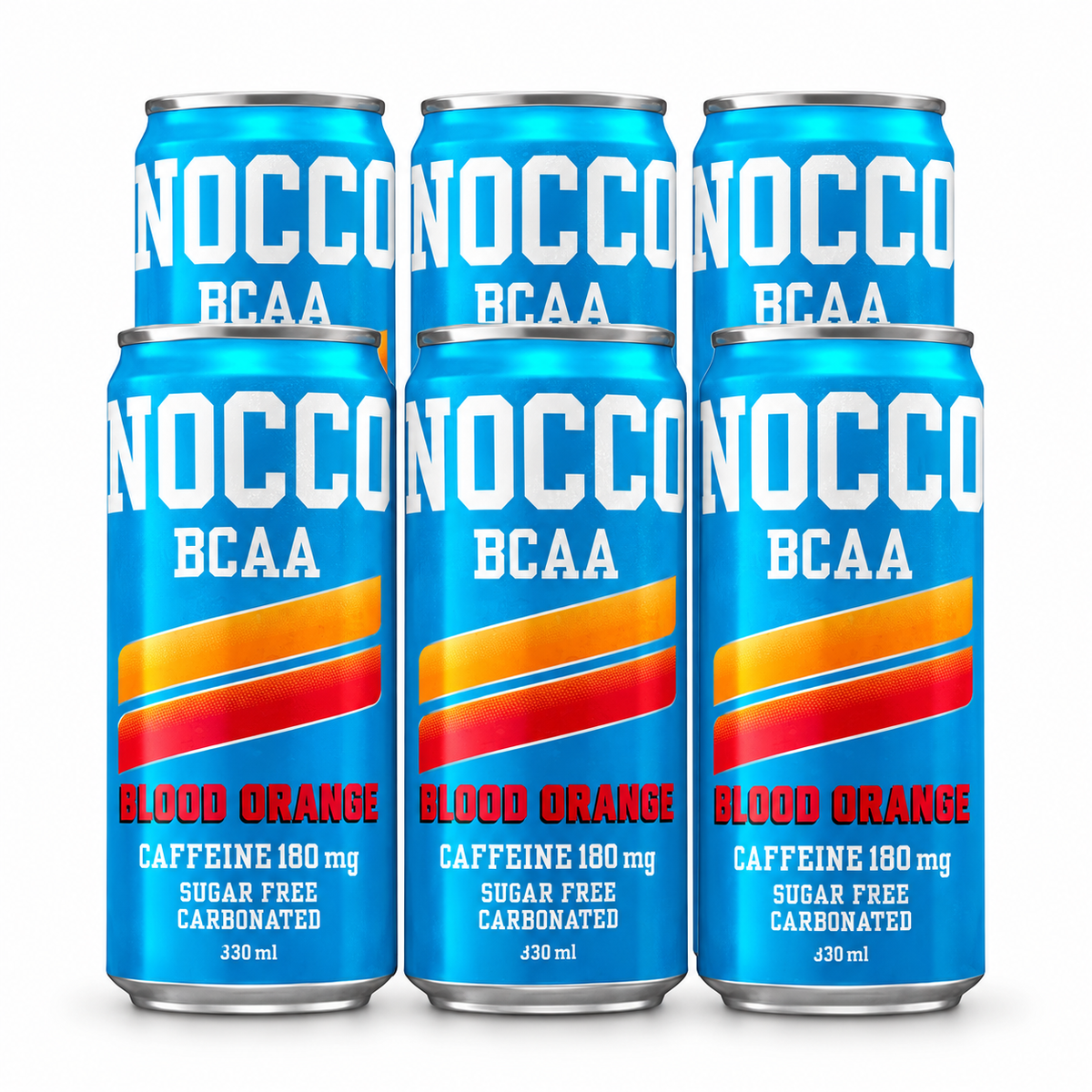 Nocco BCAA Blood Orange refreshing carbonated drink 0.33L pack of 6 bottles