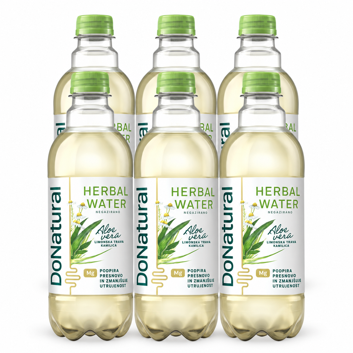 DoNatural Aloe Vera Herbal Water 0.5L pack of 6 bottles