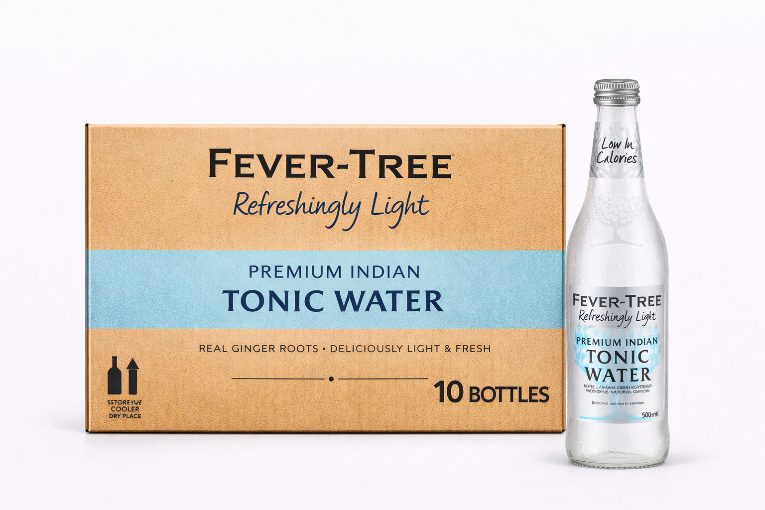 Fever-Tree Premium Indian Tonic Water Refreshingly Light 0.5l pack of 10 bottles