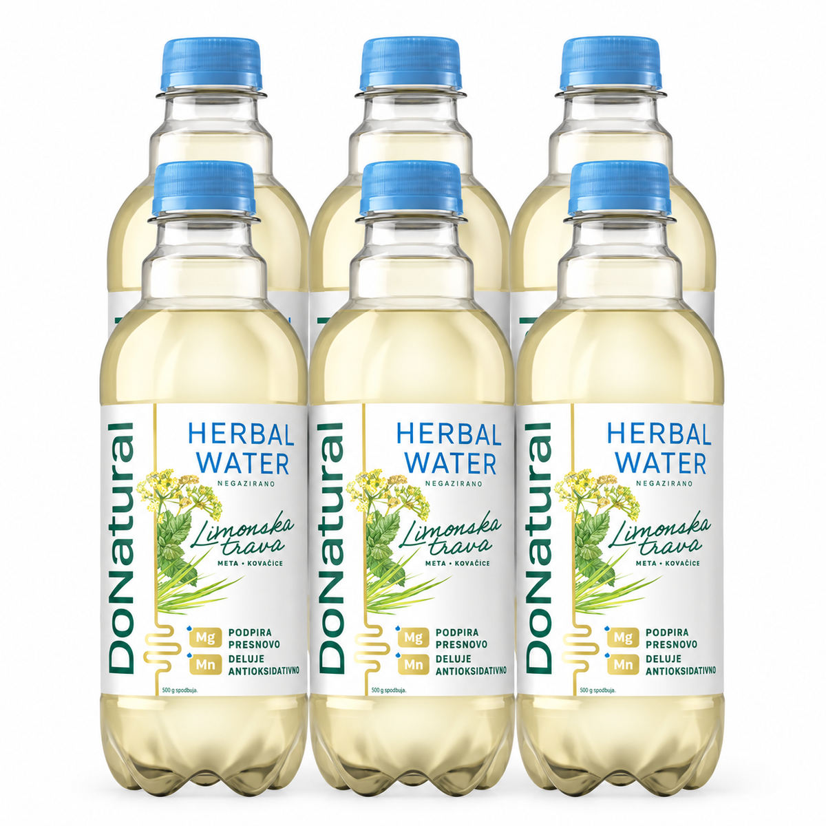 DoNatural Lemongrass Herbal Water 0.5L pack of 6 bottles